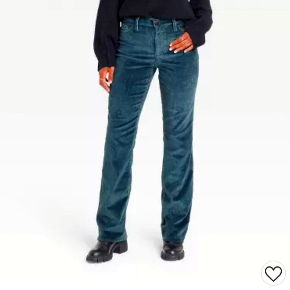 Universal Thread Women's Green Corduroy Pants Has Defect see notes Sale Size 16R